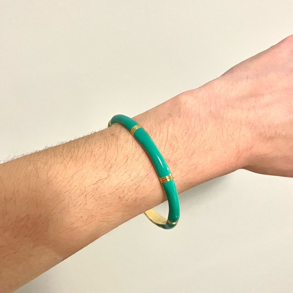 J. Crew turquoise & gold bracelet bangle - Picture 4 of 10